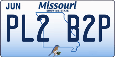 MO license plate PL2B2P