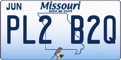 MO license plate PL2B2Q