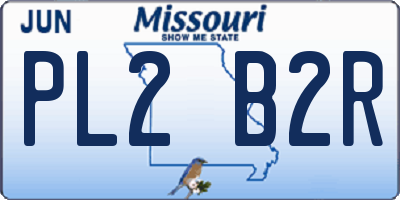 MO license plate PL2B2R