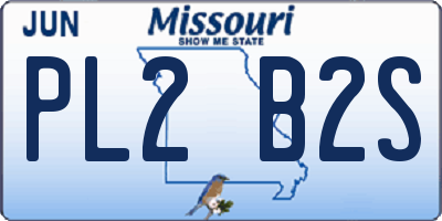 MO license plate PL2B2S