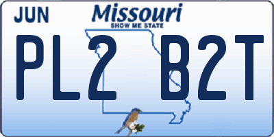 MO license plate PL2B2T