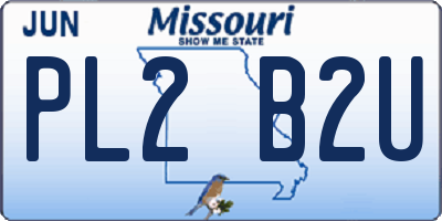 MO license plate PL2B2U