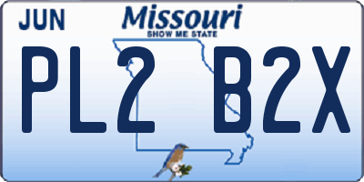 MO license plate PL2B2X