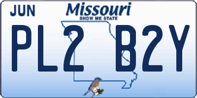 MO license plate PL2B2Y