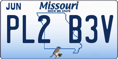 MO license plate PL2B3V