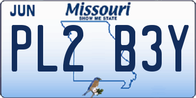 MO license plate PL2B3Y