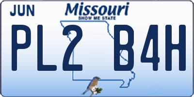MO license plate PL2B4H