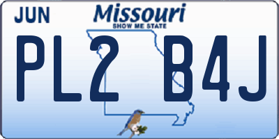MO license plate PL2B4J