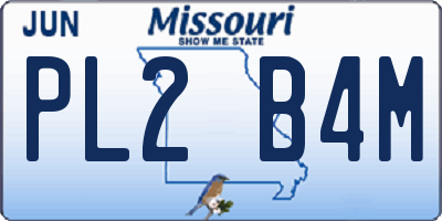 MO license plate PL2B4M