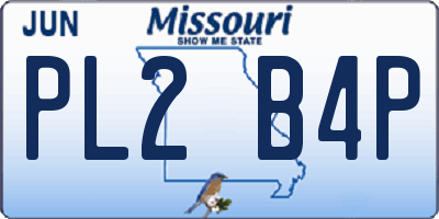 MO license plate PL2B4P