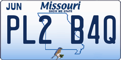 MO license plate PL2B4Q