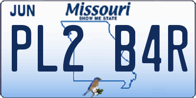 MO license plate PL2B4R
