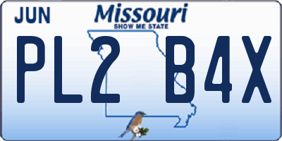 MO license plate PL2B4X