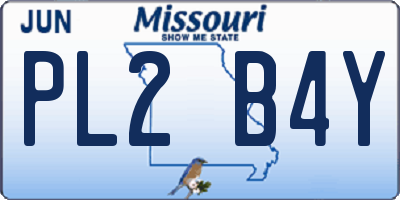 MO license plate PL2B4Y