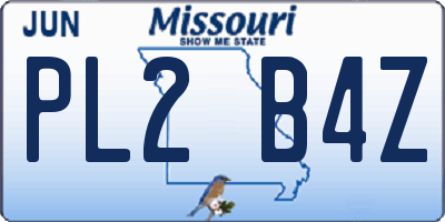 MO license plate PL2B4Z