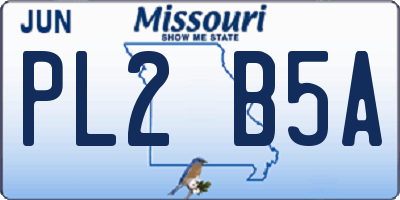 MO license plate PL2B5A