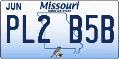 MO license plate PL2B5B