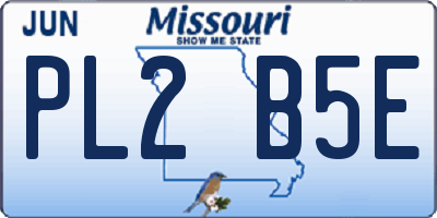 MO license plate PL2B5E