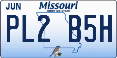 MO license plate PL2B5H