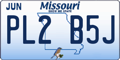MO license plate PL2B5J