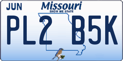 MO license plate PL2B5K