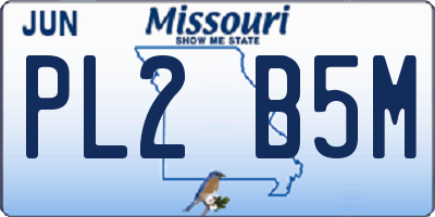 MO license plate PL2B5M