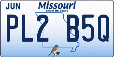 MO license plate PL2B5Q