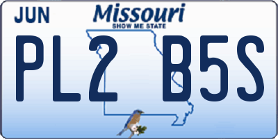 MO license plate PL2B5S