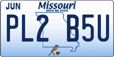 MO license plate PL2B5U