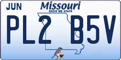 MO license plate PL2B5V