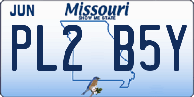 MO license plate PL2B5Y