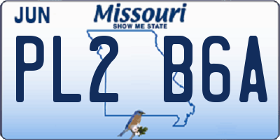 MO license plate PL2B6A