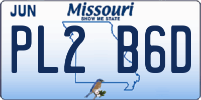 MO license plate PL2B6D