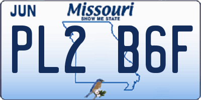 MO license plate PL2B6F