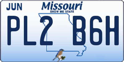 MO license plate PL2B6H