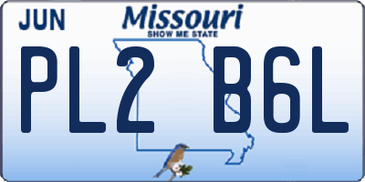 MO license plate PL2B6L