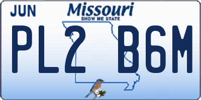 MO license plate PL2B6M