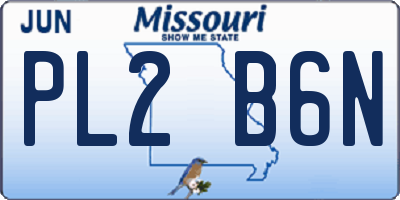 MO license plate PL2B6N