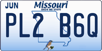 MO license plate PL2B6Q