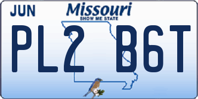 MO license plate PL2B6T