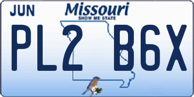 MO license plate PL2B6X