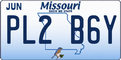 MO license plate PL2B6Y