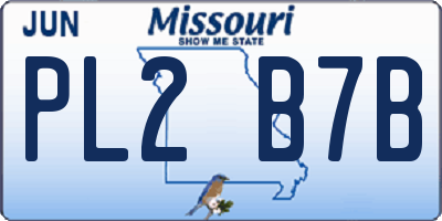 MO license plate PL2B7B