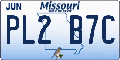 MO license plate PL2B7C