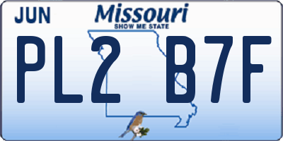 MO license plate PL2B7F