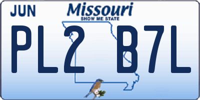 MO license plate PL2B7L