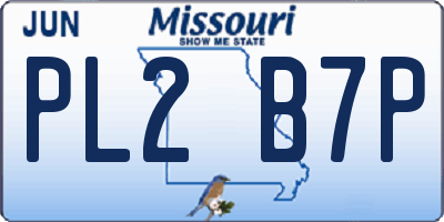 MO license plate PL2B7P