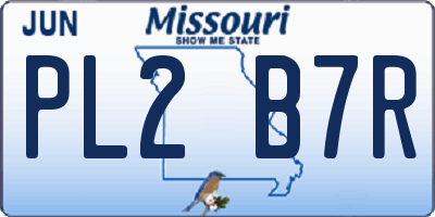 MO license plate PL2B7R
