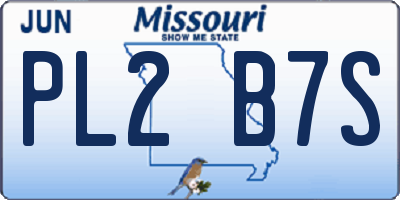 MO license plate PL2B7S