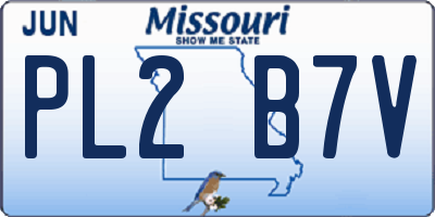 MO license plate PL2B7V